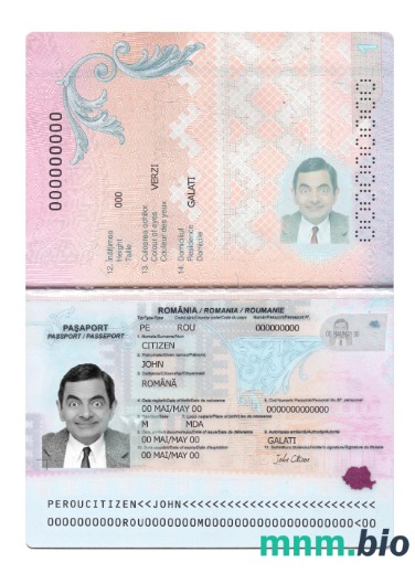 Paszport Rumunii 2021-obecnie, szablon w formacie PSD